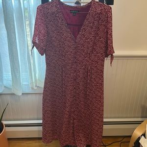 Beautiful Red Floral Ralph Lauren Button down dress